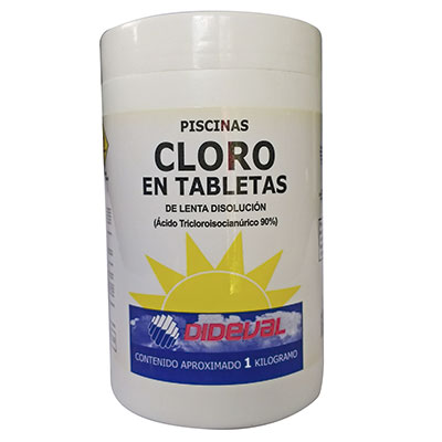 CLORO TABLETAS LENTA DISOLUCION PISCINA 1KG DIDEVAL