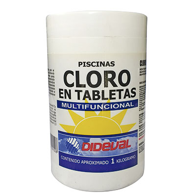 CLORO TABLETAS TRIPLE ACCION MULTIFUNCIONAL PISCINA 1KG DIDEVAL